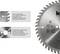 'Circular saw blade with expansion slots and laser ornaments, reduces noise and ensures stability. Additional holes for centring.'