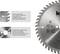 Circular saw blade with expansion slots and laser-engraved ornamental patterns to reduce noise. Additional holes for centring and safety.