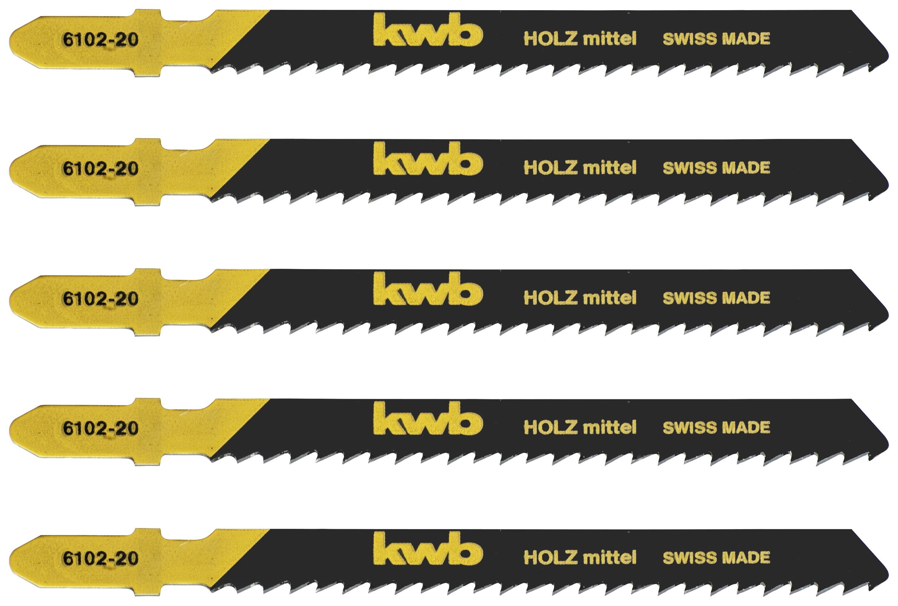 kwb 610225 Jig Saw Blades, Wood Working, Special Puncture-tooth, HCS, 5 x medium 5 pc(s)-0