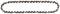 The figure shows a chainsaw chain in an oval shape, composed of metal links and used for a chainsaw.