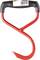 A red log hook with a black handle, used for carrying or moving tree trunks.