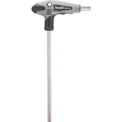 T-shaped hex key with a grey handle, marked with 'kwb' and '8mm', suitable for precision screwing tasks.