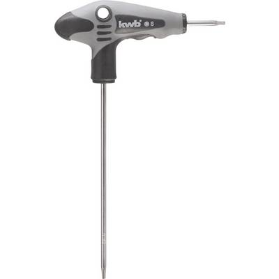 T-shaped screwdriver with black and grey handle, suitable for greater leverage when working with screws.