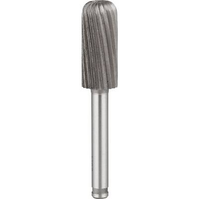 Metal milling cutters with cylindrical shanks and spiral cutting teeth. Used for grinding and shaping workpieces.