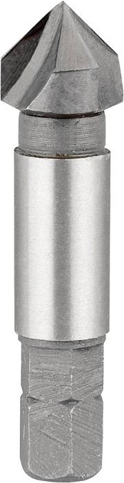 Metal drill with a conical, tapered head and fluted shank for hand-operated drilling machines.