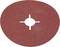A reddish-brown sanding pad in circular form with a central hole and four radial recesses, used for floor processing machines.