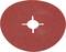 Red, circular grinding wheel with a central cross-shaped slot for attachment to a machine, suitable for grinding work.