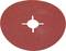 Round, red grinding disc with a central hole and cross-slot; used for grinding surfaces.