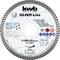 'KWB Germany SILVER-Line saw blade, 125 mm diameter, suitable for dry cutting, with usage pictograms.'