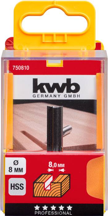 'kwb Germany GmbH' Circular Saw Blade, Ø 8 mm, HSS, for professional applications, packaged with an orange carry handle.