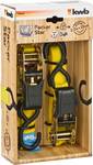 Lashing straps with ratchet and 2 hooks