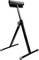 A height-adjustable trestle with a black metal frame, suitable for supporting workpieces during woodworking or metalworking.
