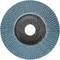 'Grinding wheel with blue lamellae, arranged radially. The centre has a dark, textured surface with a hole in the middle.'