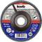'KWB Grinding Mop 125x22.23 mm, 60 Grit'. Product label shows brand, speed of 80 m/s, Standard EN 13743, Manufactured in Slovenia.