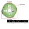 Illustration of a cutting disc with diameter specifications: Ø 110 mm, bore Ø 22.23 mm, segment height 5 mm, cutting thickness 1.2 mm.