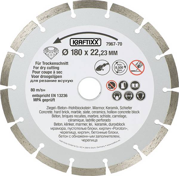 kwb 796770  Diamond cutting disc Diameter 180 mm Bore diameter 22 mm  1 pc(s)