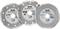 Three diamond cutting discs with different edges, suitable for cutting tiles, concrete and stone.