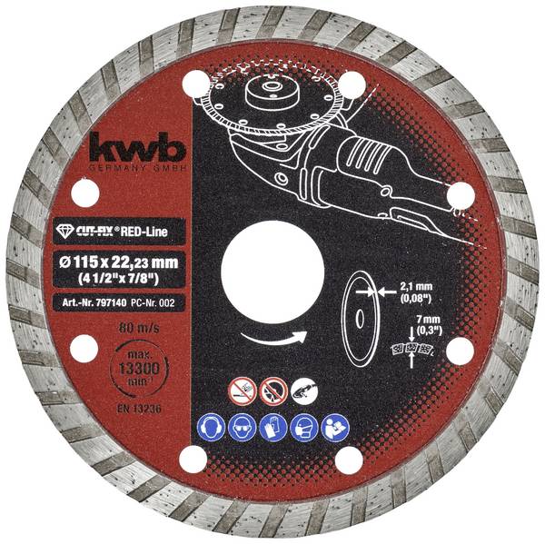 kwb 797140 Diamond cutting disc Diameter 115 mm Bore diameter 22 mm 1 pc(s)