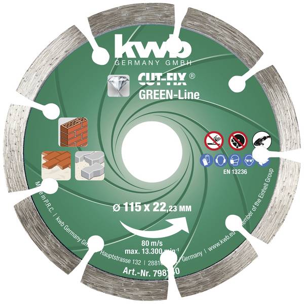 kwb 798140  Diamond cutting disc Diameter 115 mm Bore diameter 22 mm  1 pc(s)