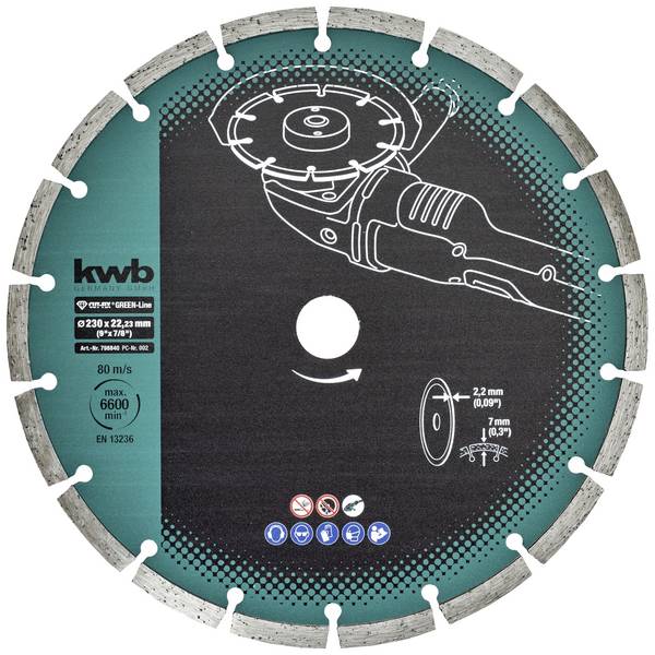 kwb 798840  Diamond cutting disc Diameter 230 mm Bore diameter 22 mm  1 pc(s)