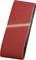 Red sanding belt with medium grit, rectangular and slightly curved, suitable for grinding machines.