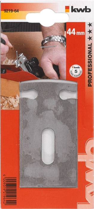 'Nimmervoller' scraper blade, 44 mm, on orange packaging. Contains product photo and 'Professional' label.