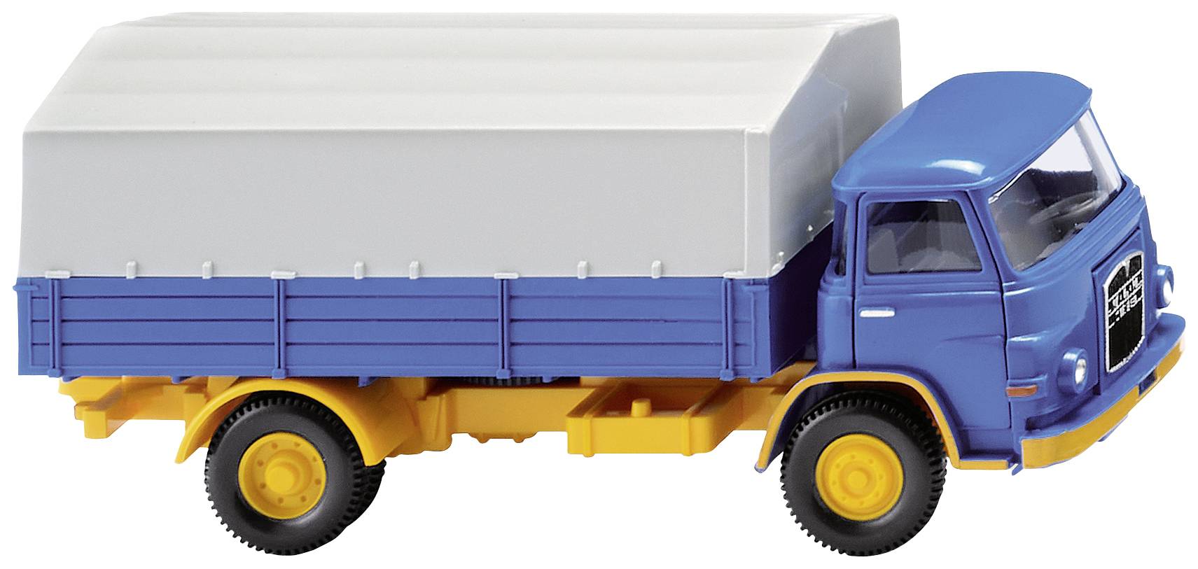 Image of Wiking 0411 02 H0 HGV MAN Platform truck MAN 415 blue/melon yellow