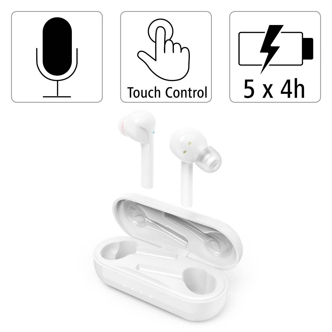 Hama Spirit Go In-ear headphones Bluetooth® (1075101) Stereo White Hi-Fi-4