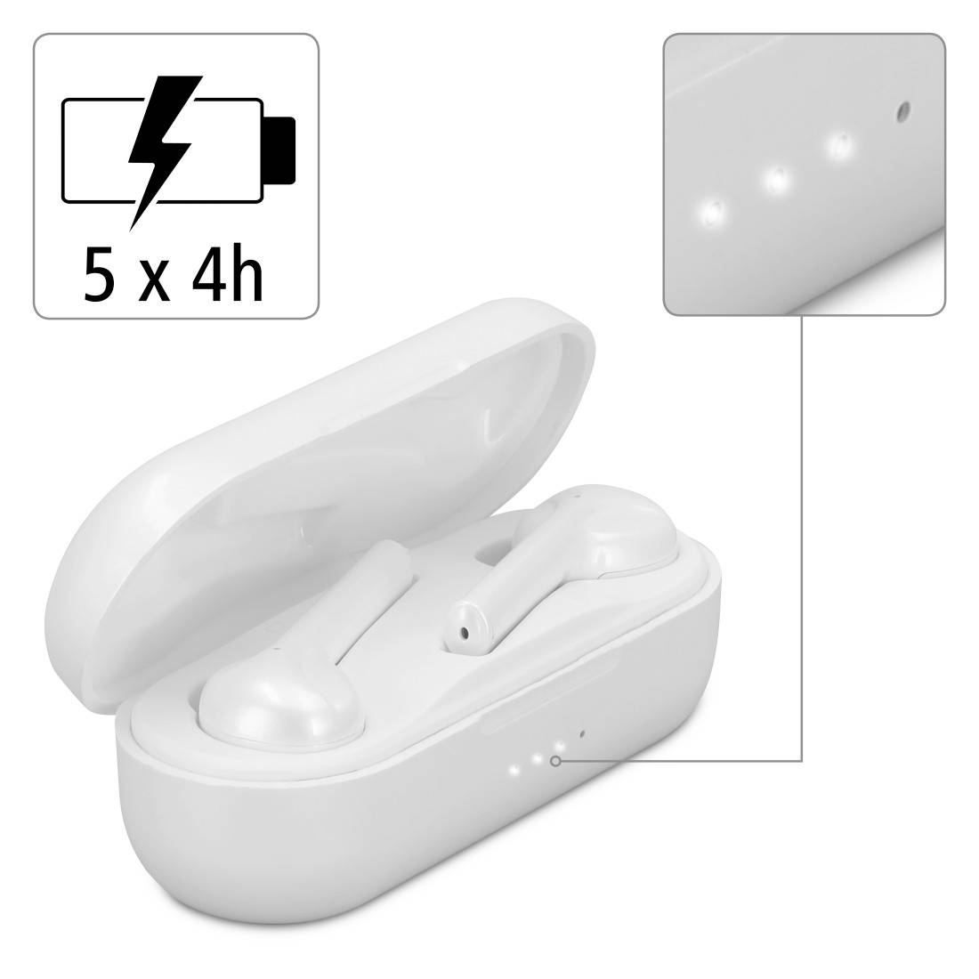 Hama Spirit Go In-ear headphones Bluetooth® (1075101) Stereo White Hi-Fi-5