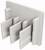 Grey, rectangular plastic holder with four vertical slots for organising cables or documents.