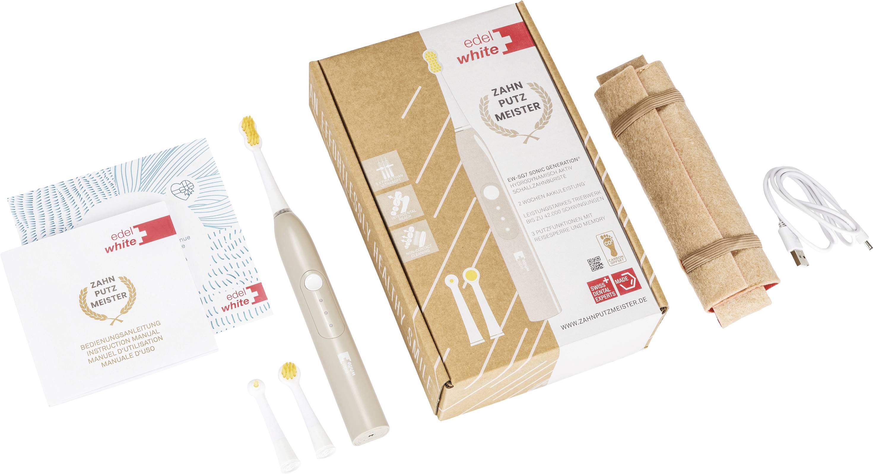 edel + white Zahnputzmeister.com EW-SG7 Electric toothbrush Sonic toothbrush Grey-2