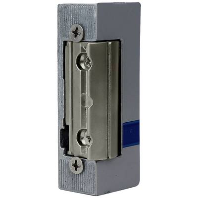 A door-opening electromechanical door opener with a metal housing, with visible mounting screws. Suitable for door security systems.