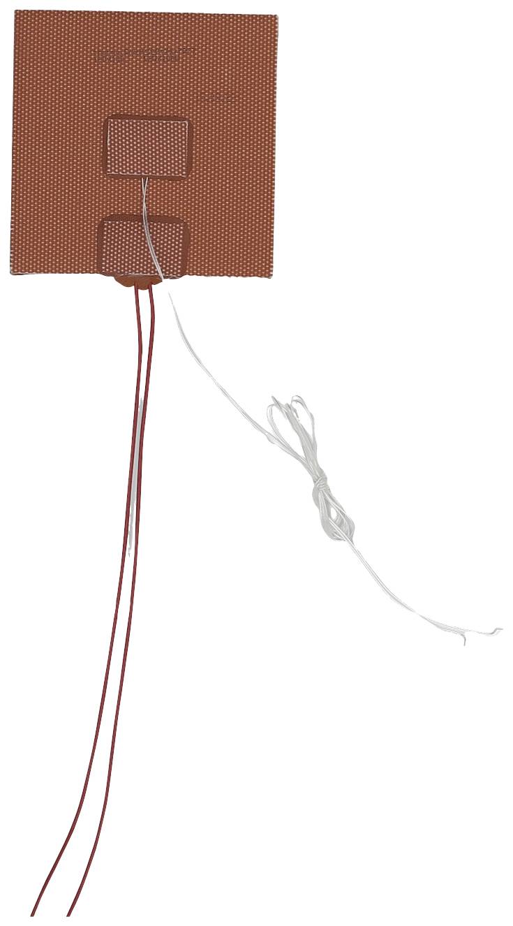 Red heating pad with cables, used for electrical earthing or heat transfer. Ideal for technical or industrial applications.