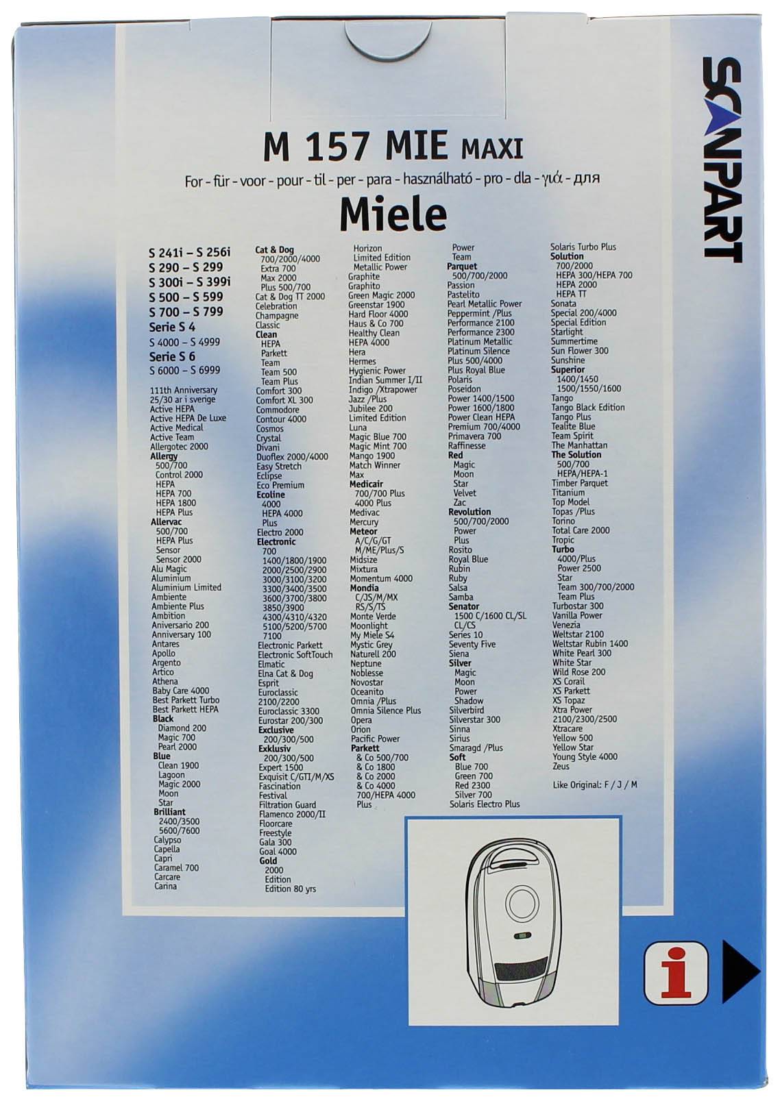 ScanPart Maxipack kompatibel mit Miele Typ F/J/M 2687426157 Vacuum cleaner bag-1