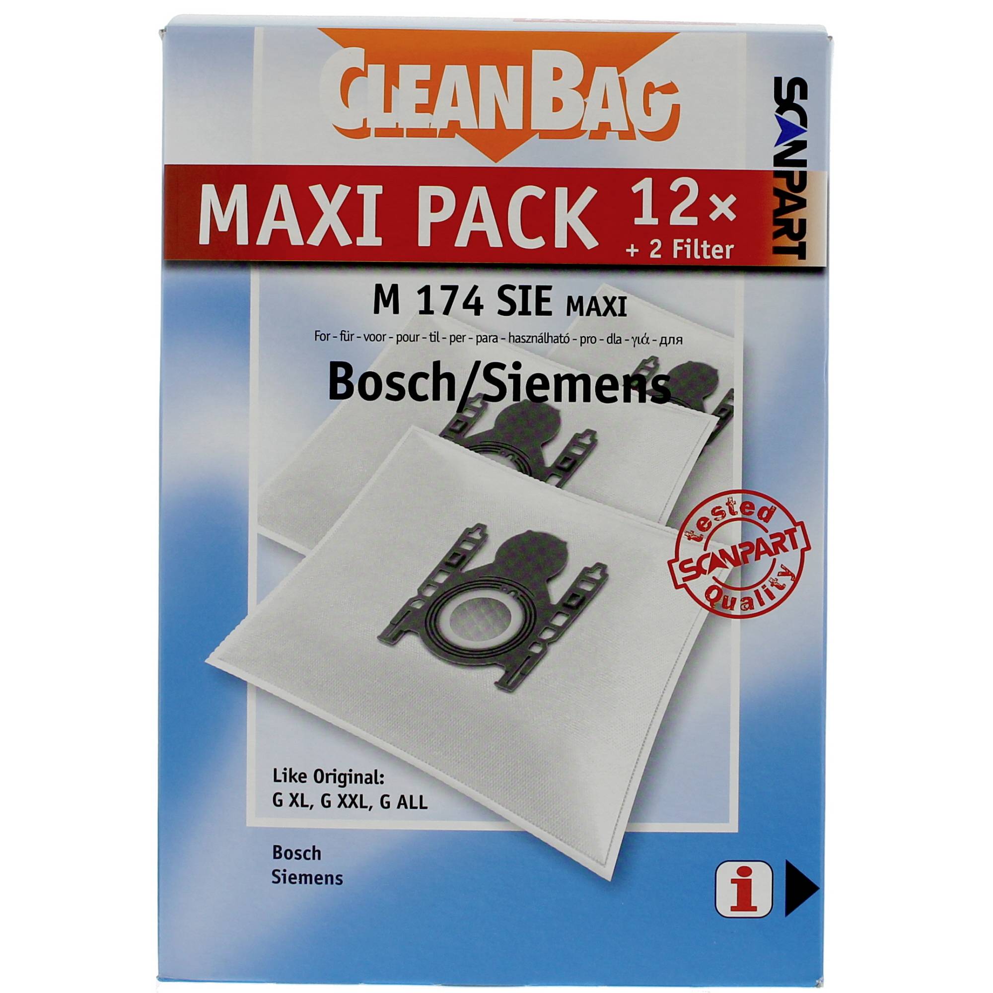 ScanPart Maxipack kompatibel mit Bosch/Siemens G,XL,XXL,All 2687438174 Vacuum cleaner bag