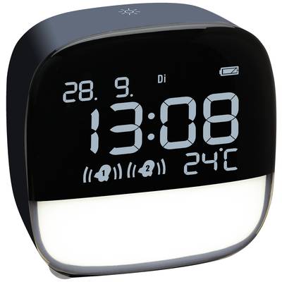 Digital clock shows date '28.9.' and day of the week 'Tue'. Time is '13:08', temperature '24°C'. Display indicates low battery.