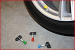 RDKS / TPMS tire ventilator, blue, right rear