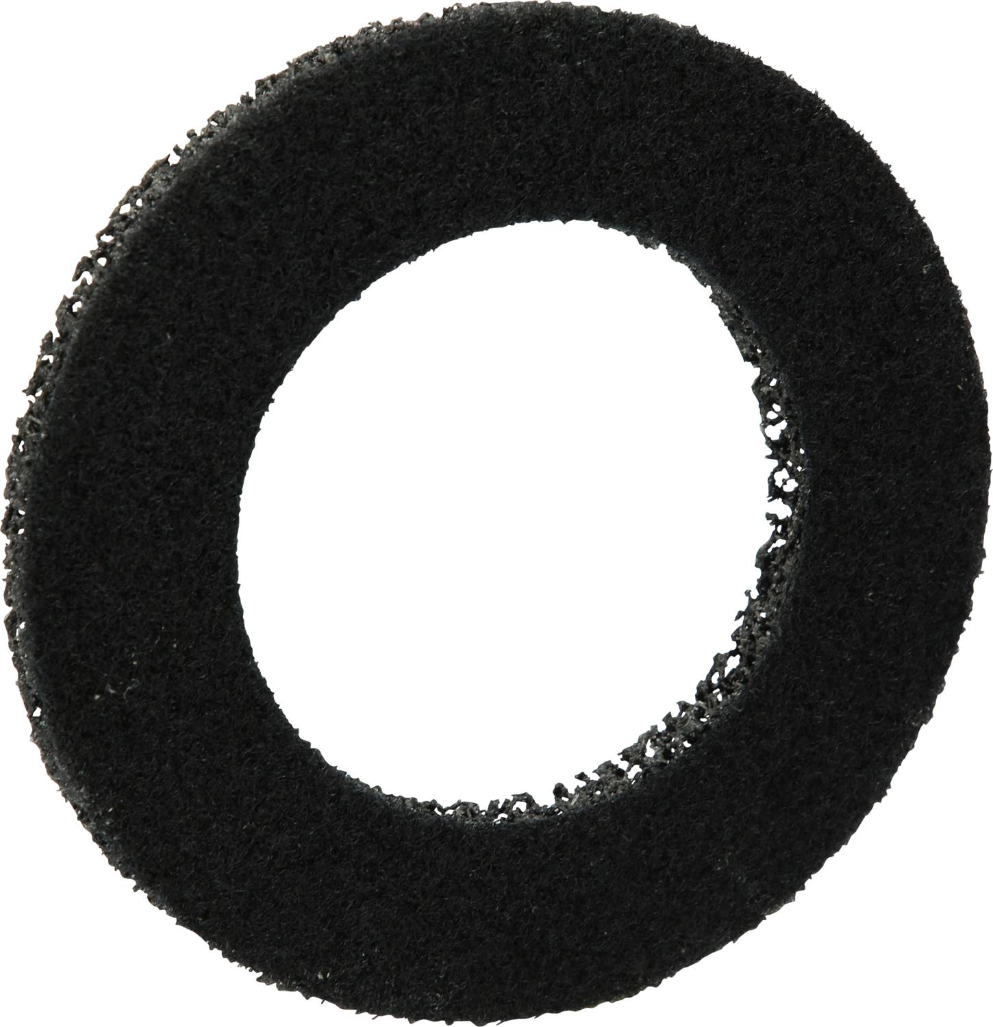 Black, porous sealing ring, often used in mechanical applications for sealing purposes.<br><br>Note: The translation maintains the original meaning and technical description of the sealing ring in British English.