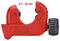 'Red pipe cutting tool by KS Tools with scale from Ø 3 - 28 mm, suitable for precise pipe cutting.'
