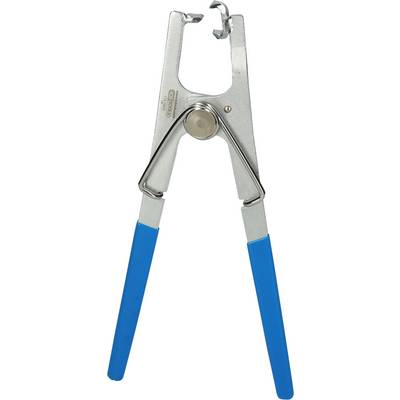 Pliers with blue handles and a metal head. Primarily used for gripping or pressing objects in craftwork.