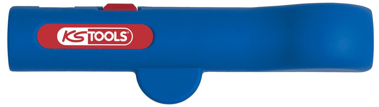 A blue KS TOOLS valve cap removal and installation tool with a red logo.