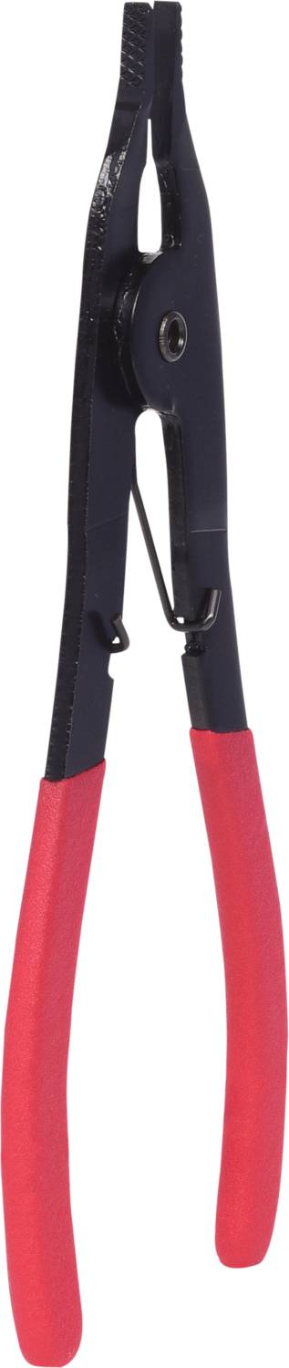 Pliers with red handles and a black metal body, suitable for gripping or cutting.