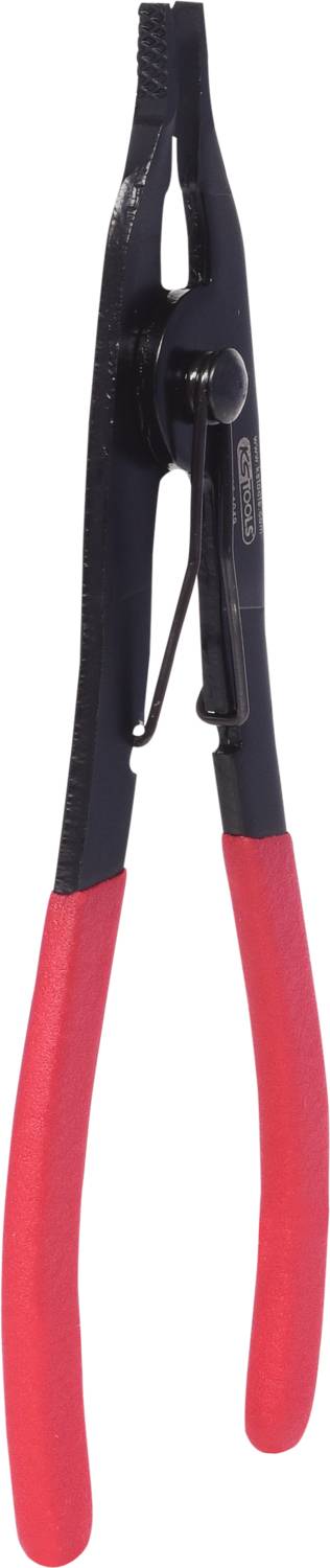 Black pointed pliers with red handles, suitable for precise work in technology or craftsmanship.