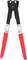 Black cable cutters with red handles, suitable for cutting thick cables.