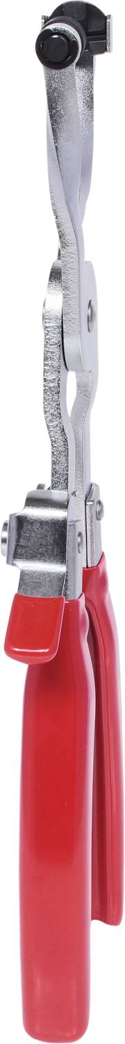 Pliers with a red handle, metal head with versatile functionality, suitable for industrial or DIY work.