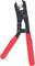 Hand-operated pliers with red handles and a black body, suitable for bending or cutting wire and metal parts.