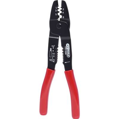 Wire strippers with red handles and a scale for cable sizes. Suitable for stripping and cutting wires with various diameters.