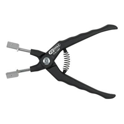 Pictured is a black pair of pliers by the brand 'KS Tools', with a spring joint, suitable for clamping or similar tasks.
