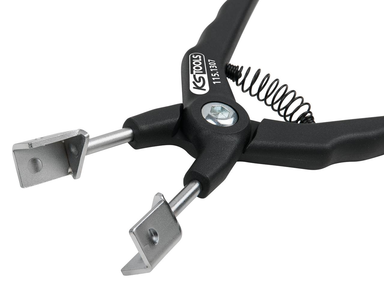 Black pointed pliers with spring tension and metal gripping jaws, suitable for precise work in craft environments.