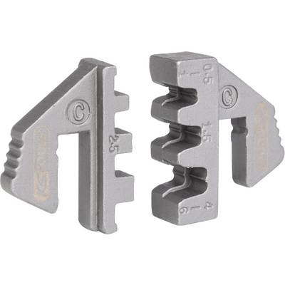 Two silver spacers with graduated notches for precise positioning or measurement.